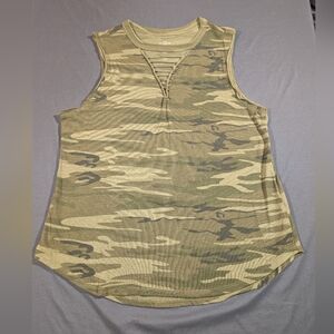 Olive Camouflage Sleeveless Women's Muscle Tee